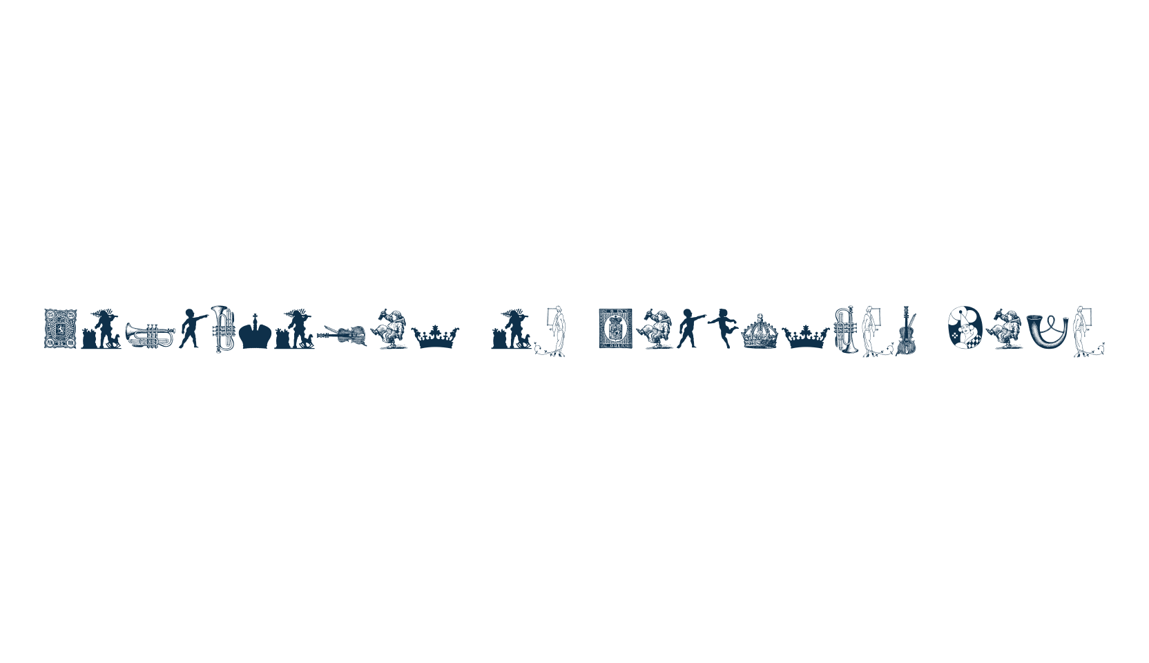 Cornucopia of Dingbates Five, fancy decorative font preview
