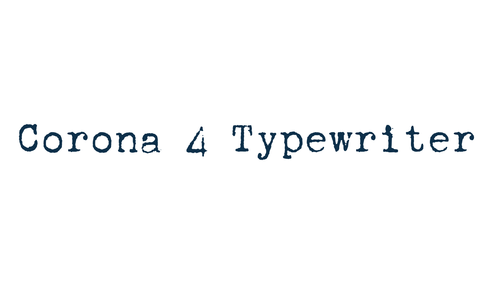 Corona 4 Typewriter, fancy typewriter decorative font preview