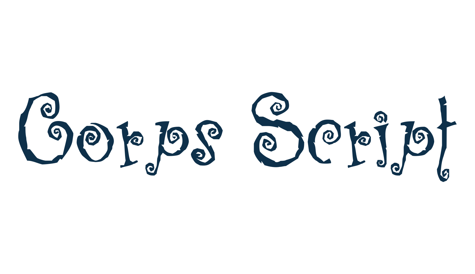 Corps Script, curly font preview