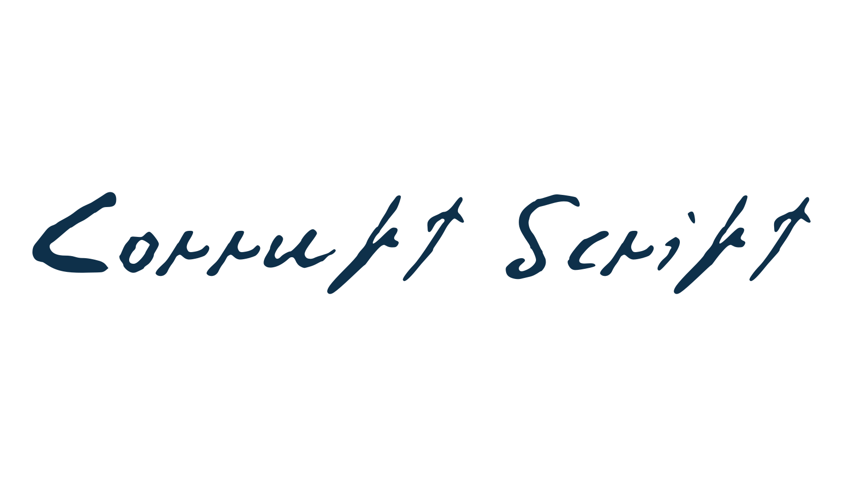 Corrupt Script, handwriting font preview