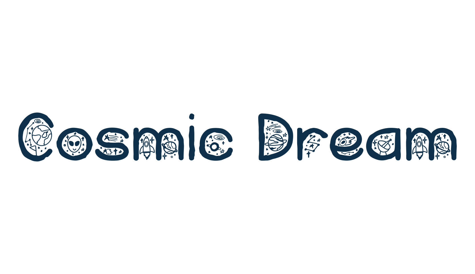 Cosmic Dream, fancy decorative font preview