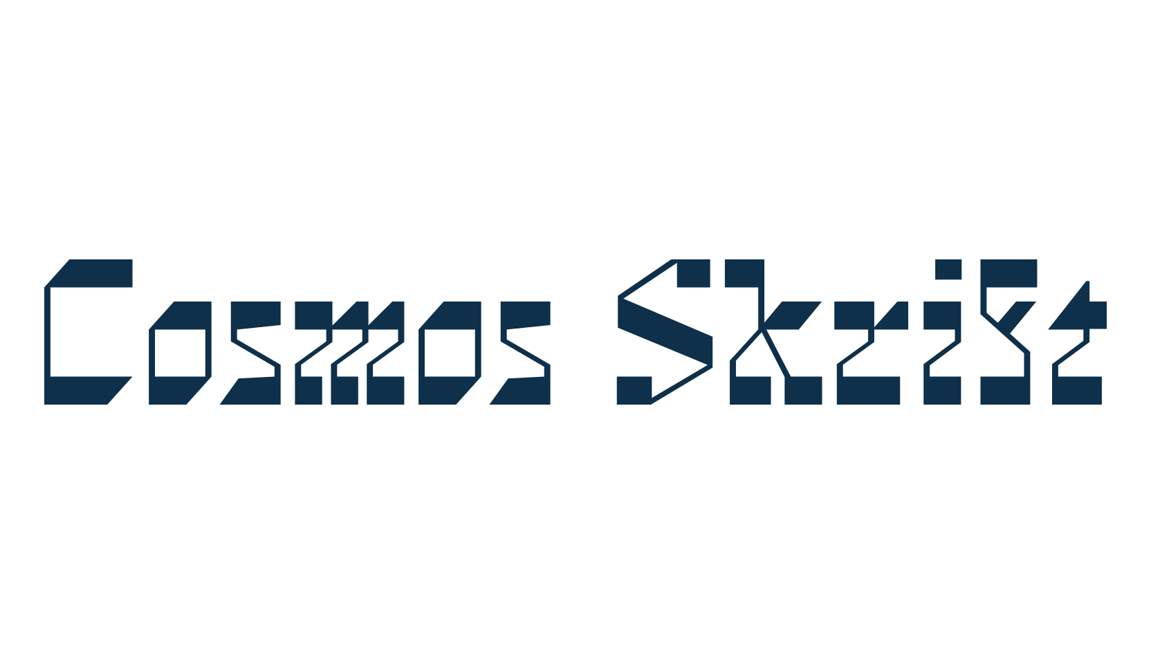 Cosmos Skrift, fancy various techno sci-fi font preview