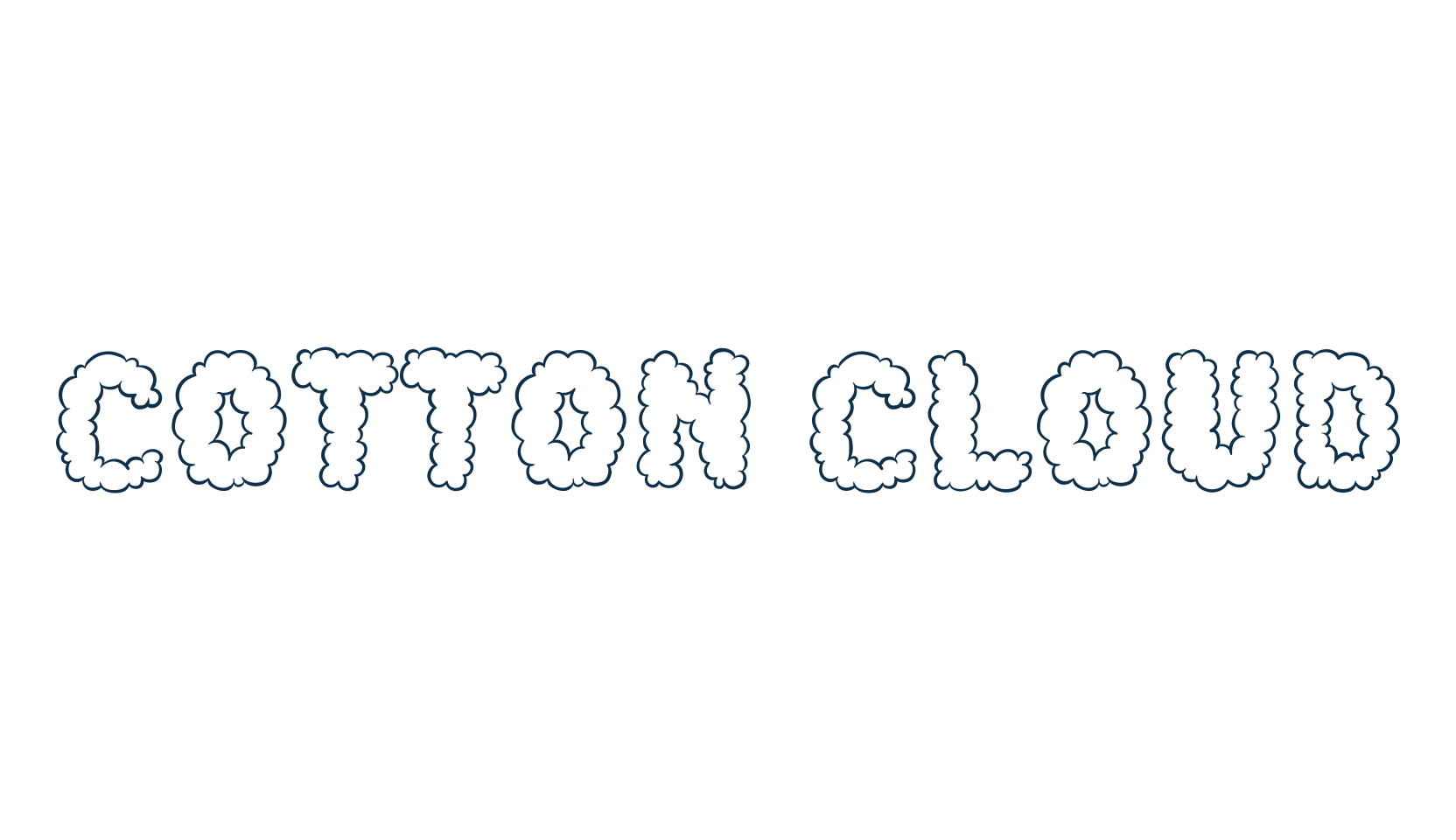 Cotton Cloud, fancy decorative font preview