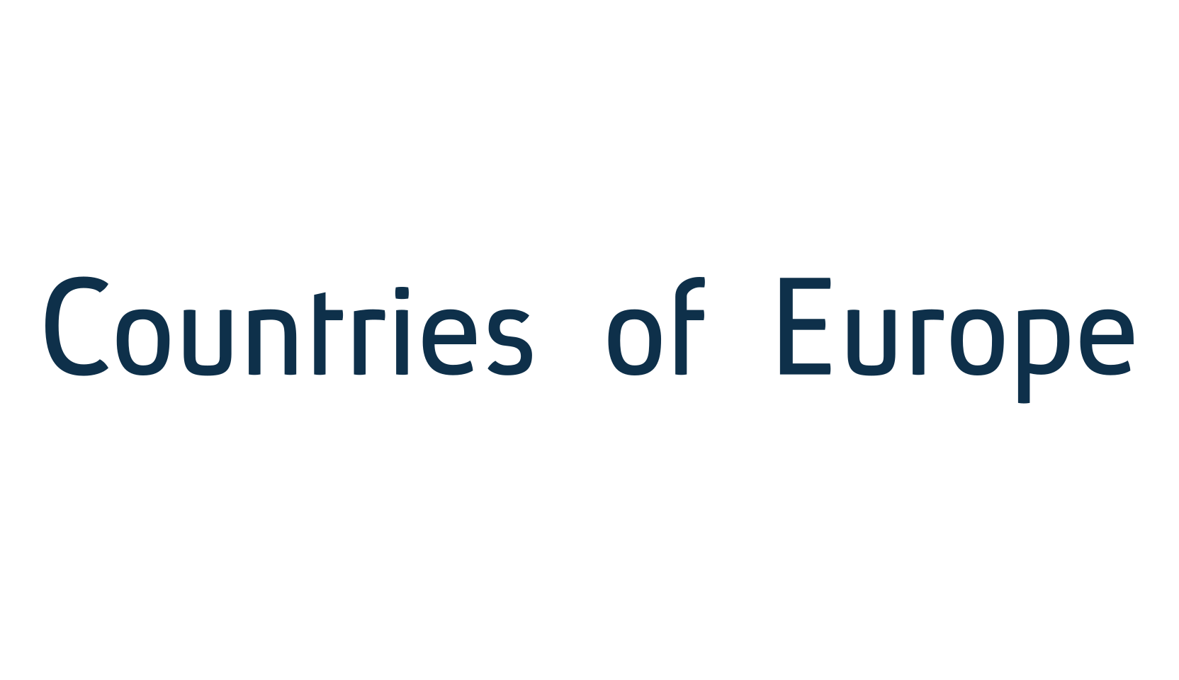 Countries of Europe, fancy decorative font preview