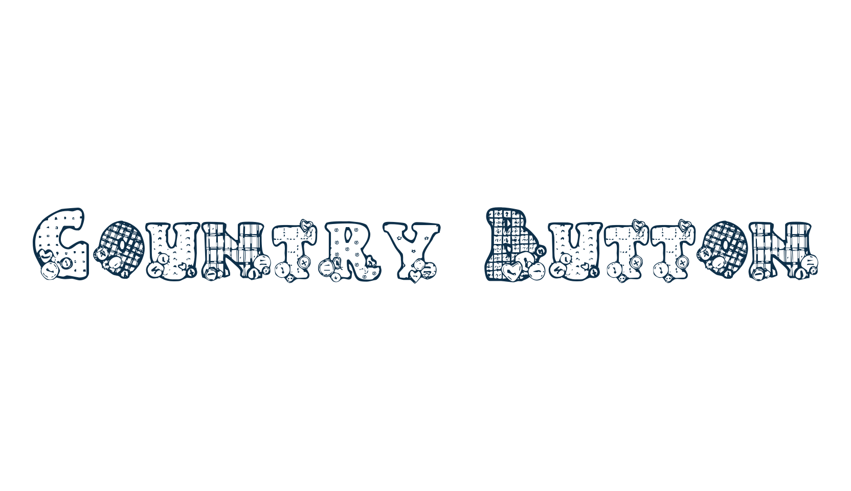 Country Button, fancy decorative font preview