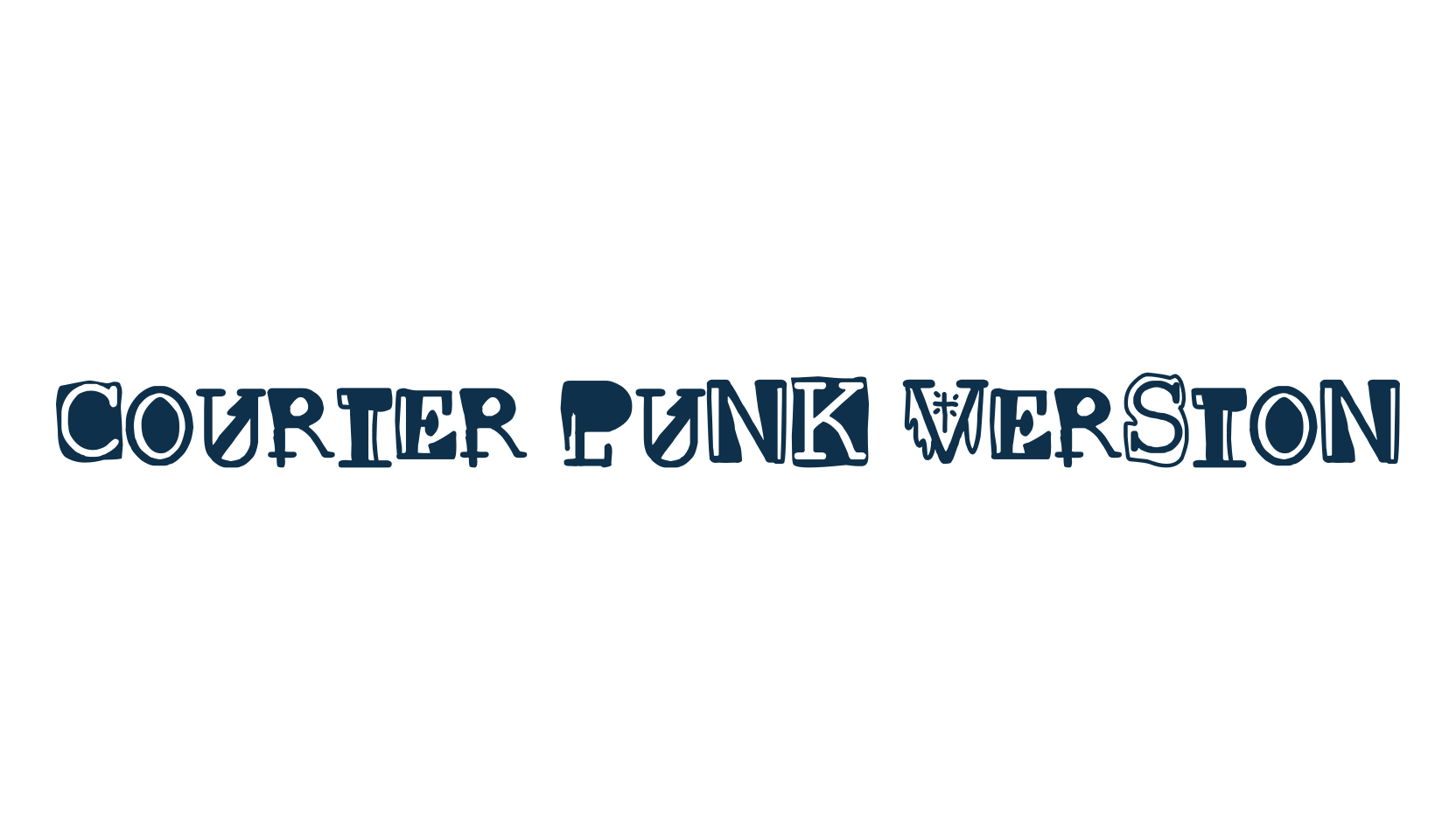 Courier punk Version, destroy font preview