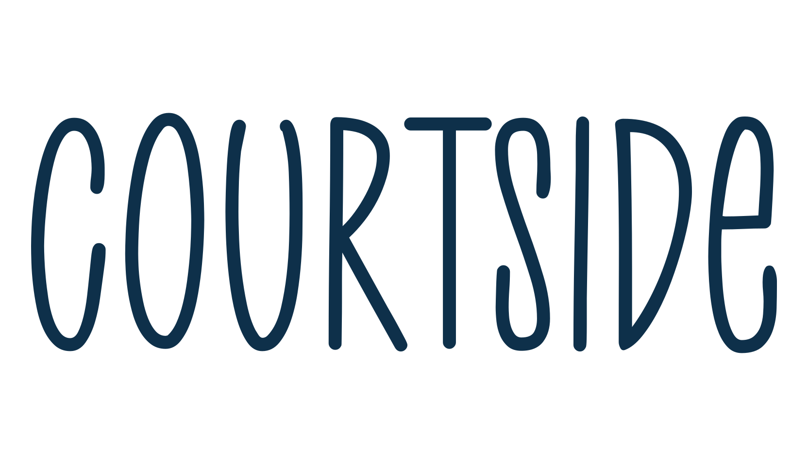 Courtside, handwriting font preview