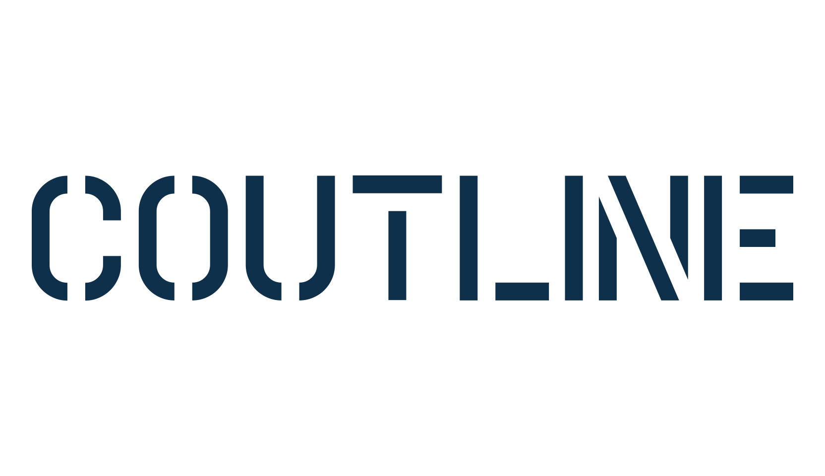 Coutline, fancy stencil, army decorative font preview