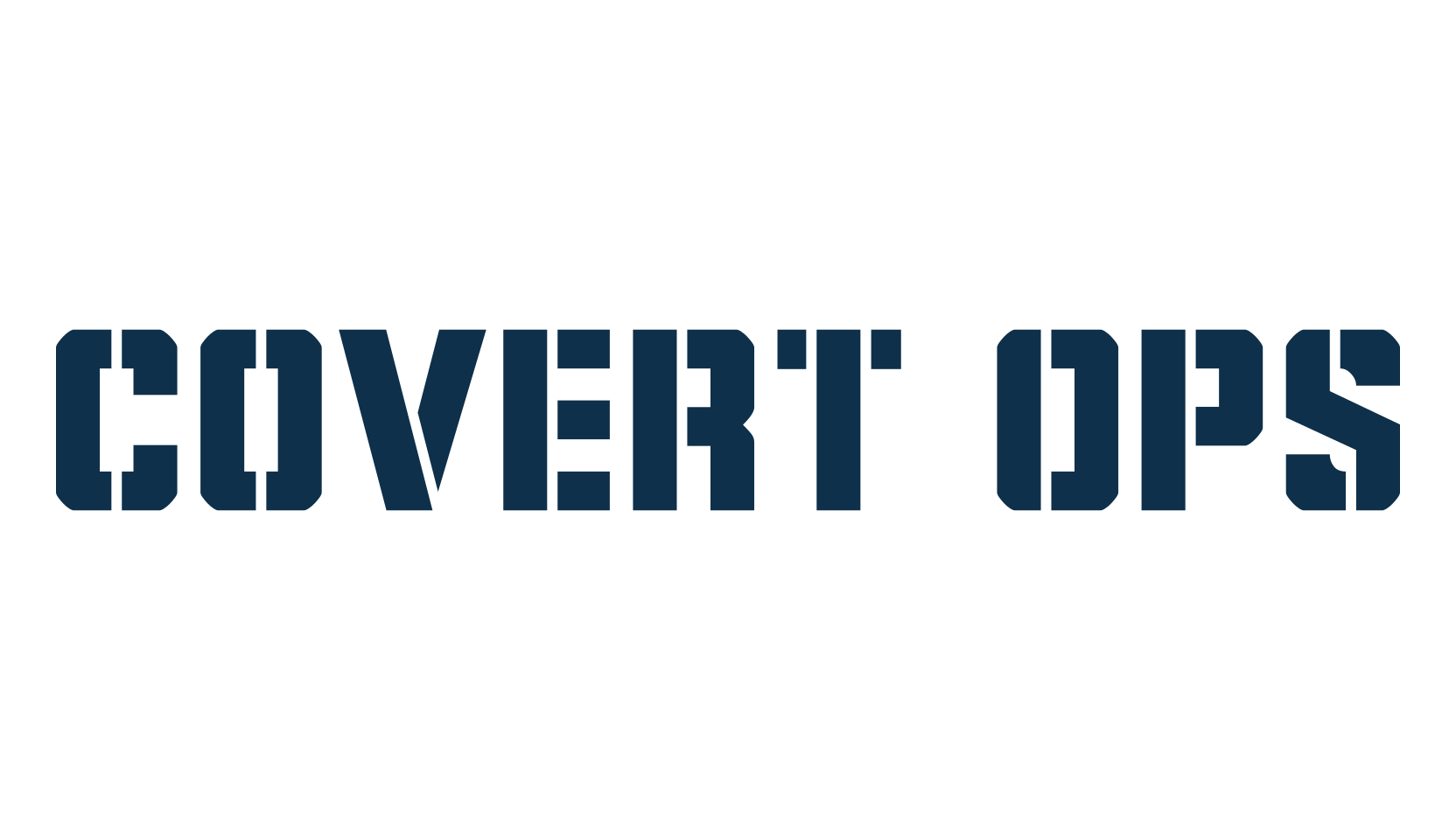 Covert Ops, fancy stencil, army decorative font preview
