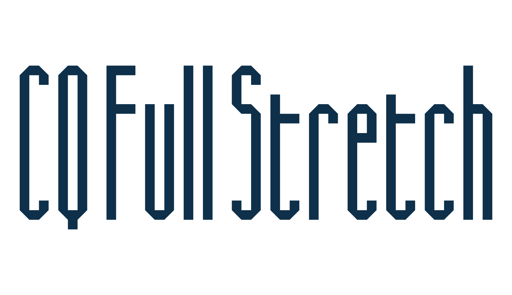 CQ Full Stretch, fancy various techno sci-fi font preview