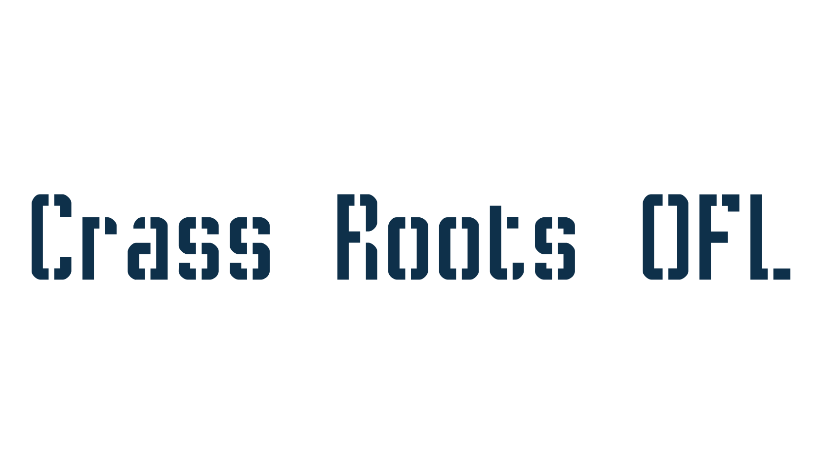 Crass Roots OFL, stencil, army font preview