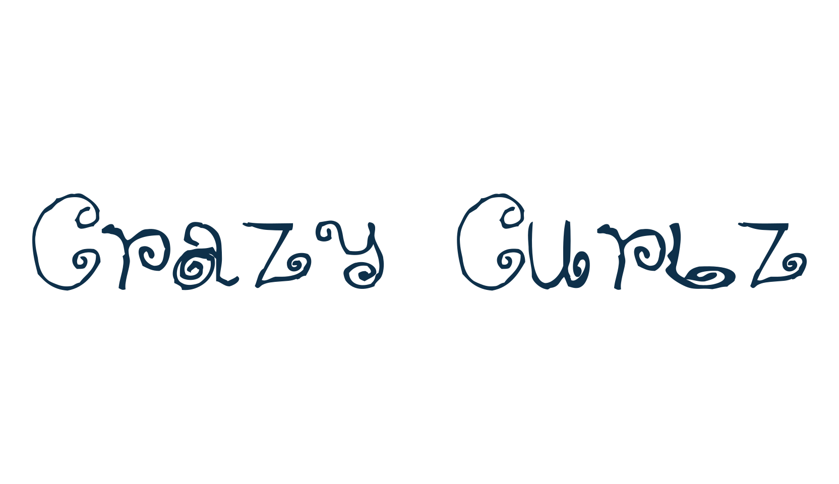 Crazy Curlz, curly font preview
