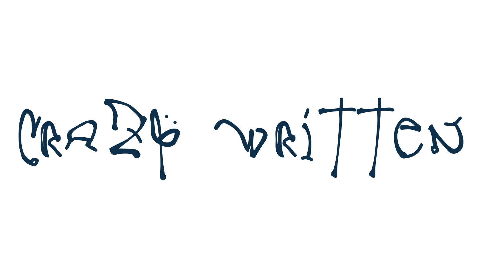 Crazy Written, trash font preview