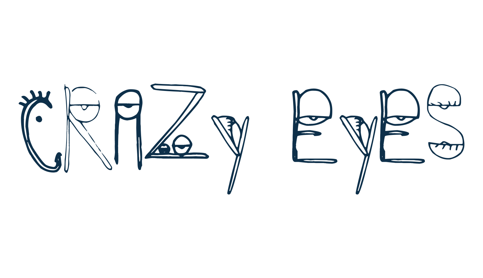 Crazy Eyes, fancy cartoon decorative font preview