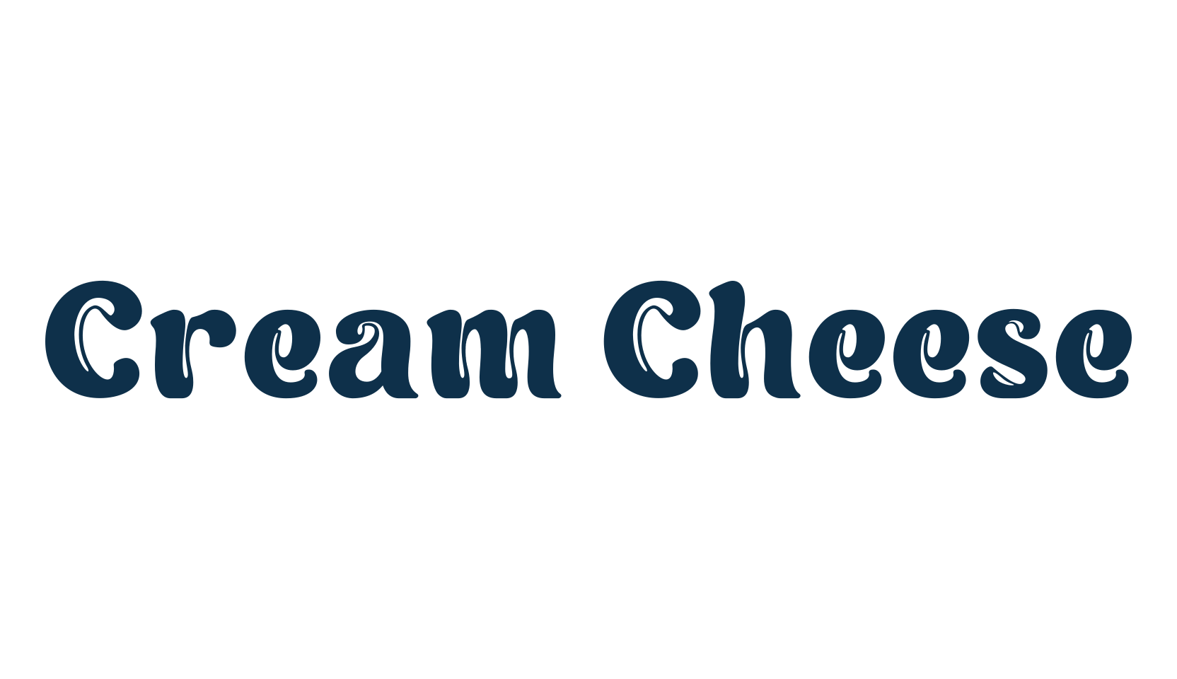 Cream Cheese, various font preview