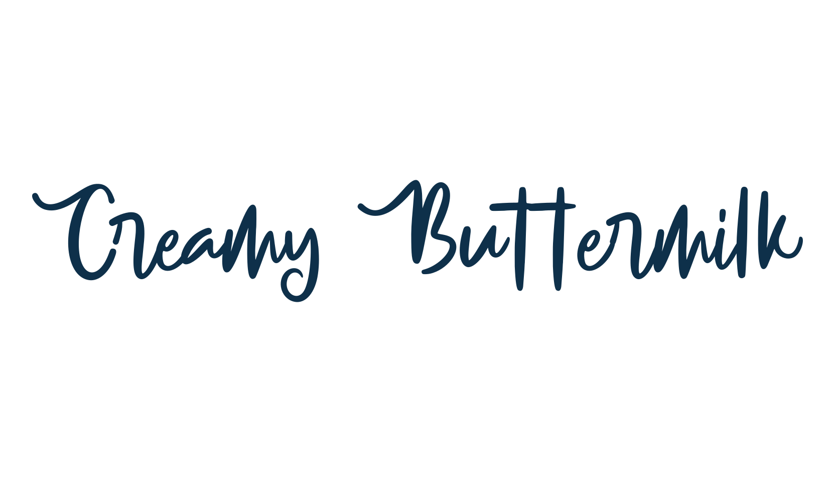 Creamy Buttermilk, handwriting font preview
