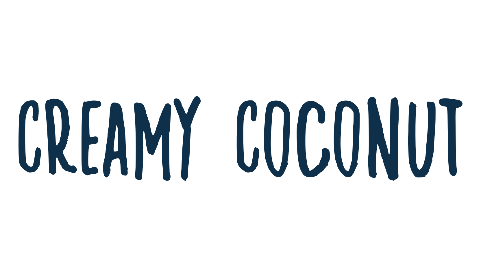 Creamy Coconut, handwriting font preview