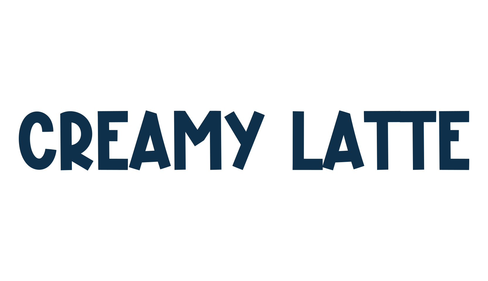 Creamy Latte, cartoon font preview