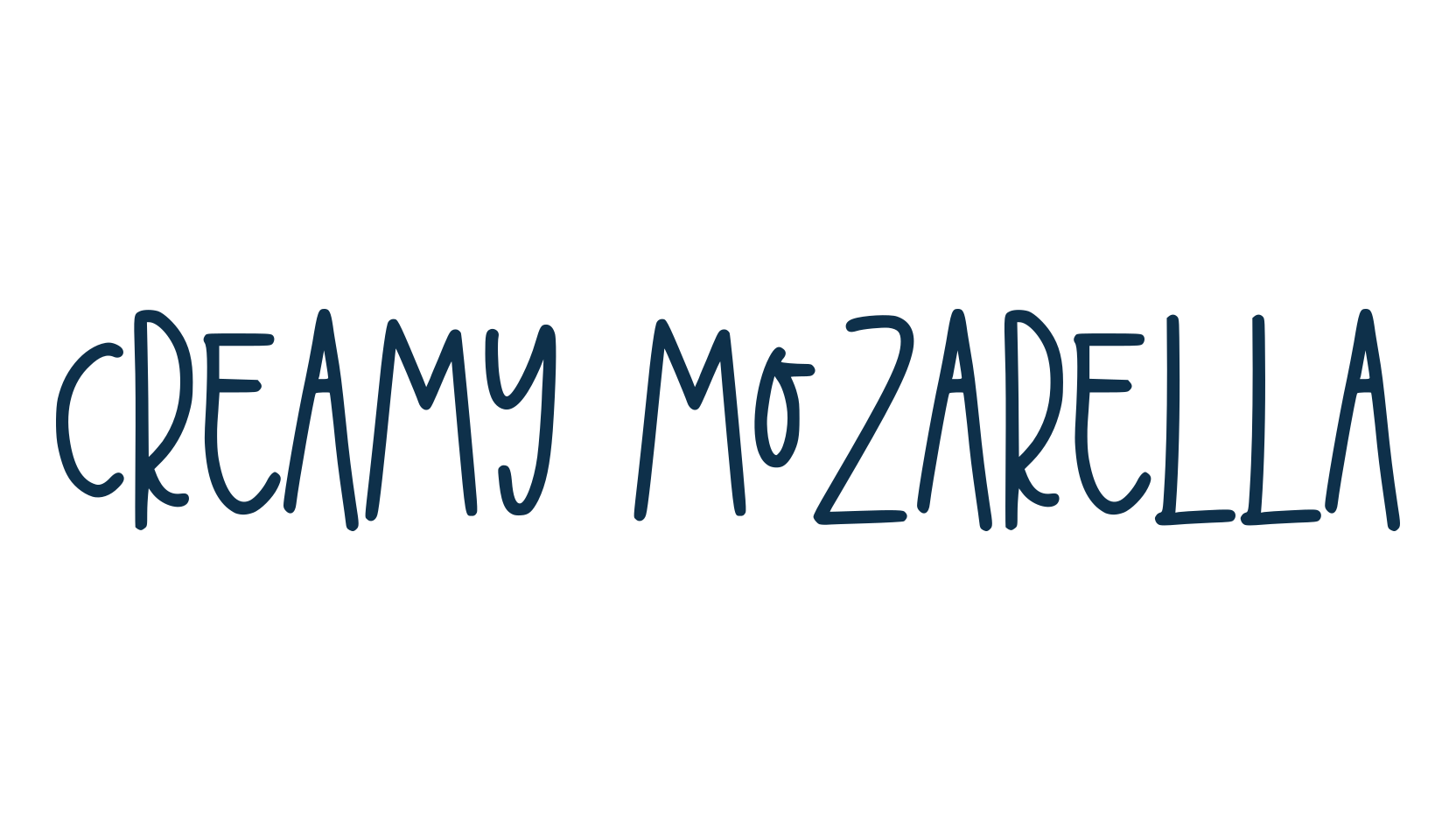 Creamy Mozarella, script handwritten fancy decorative calligraphy font preview