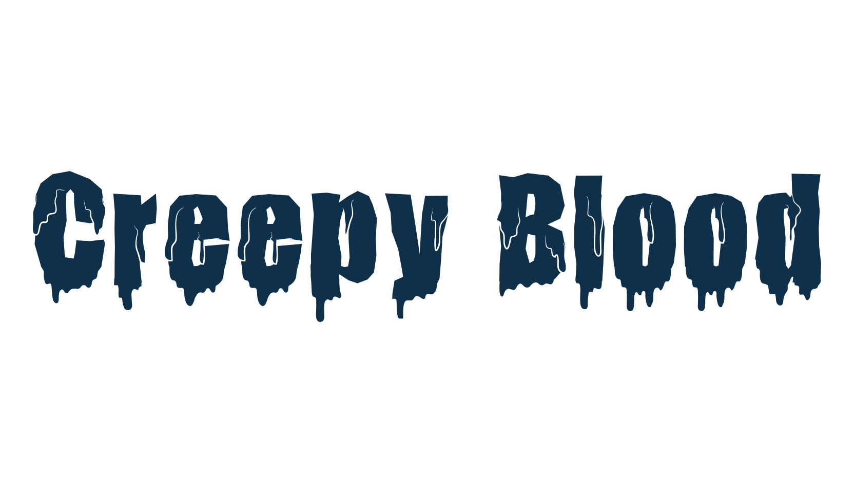 Creepy Blood, halloween font preview