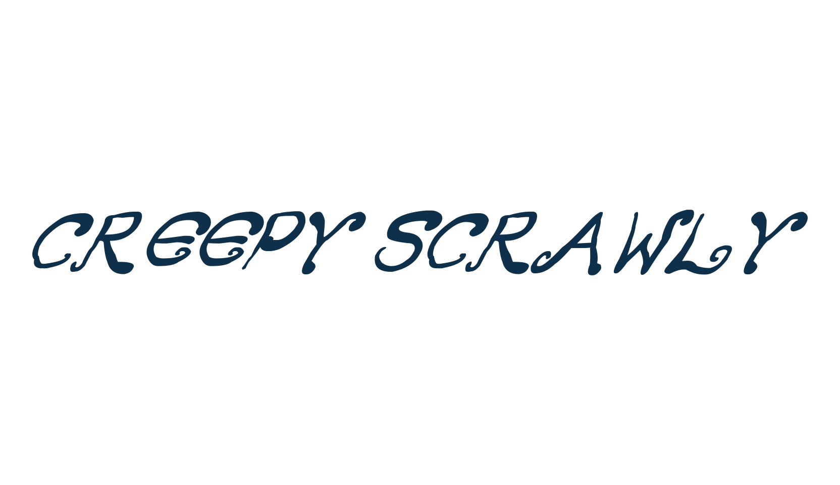 Creepy Scrawly, curly font preview