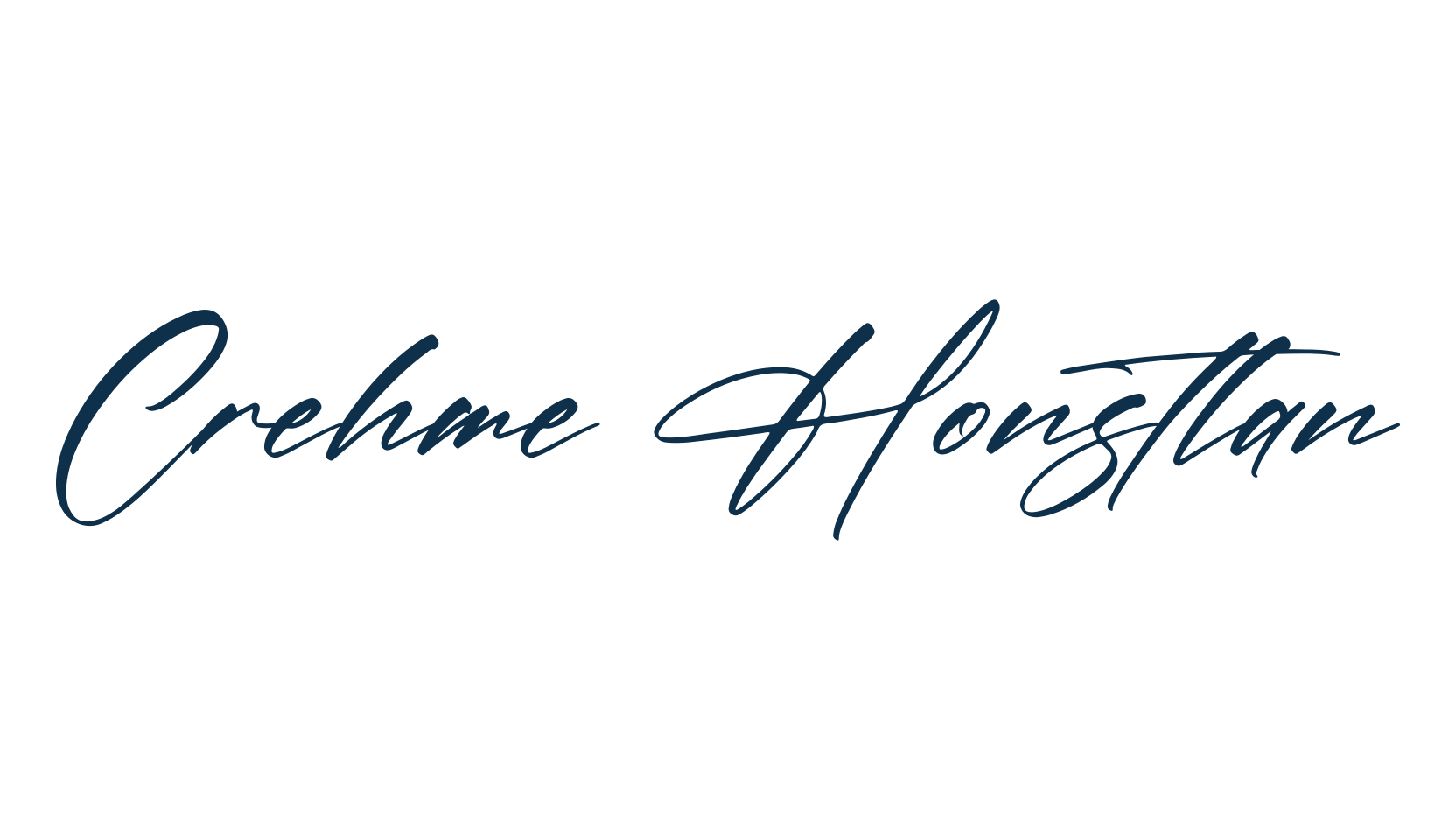 Crehme Honstlan, script handwritten fancy decorative calligraphy font preview