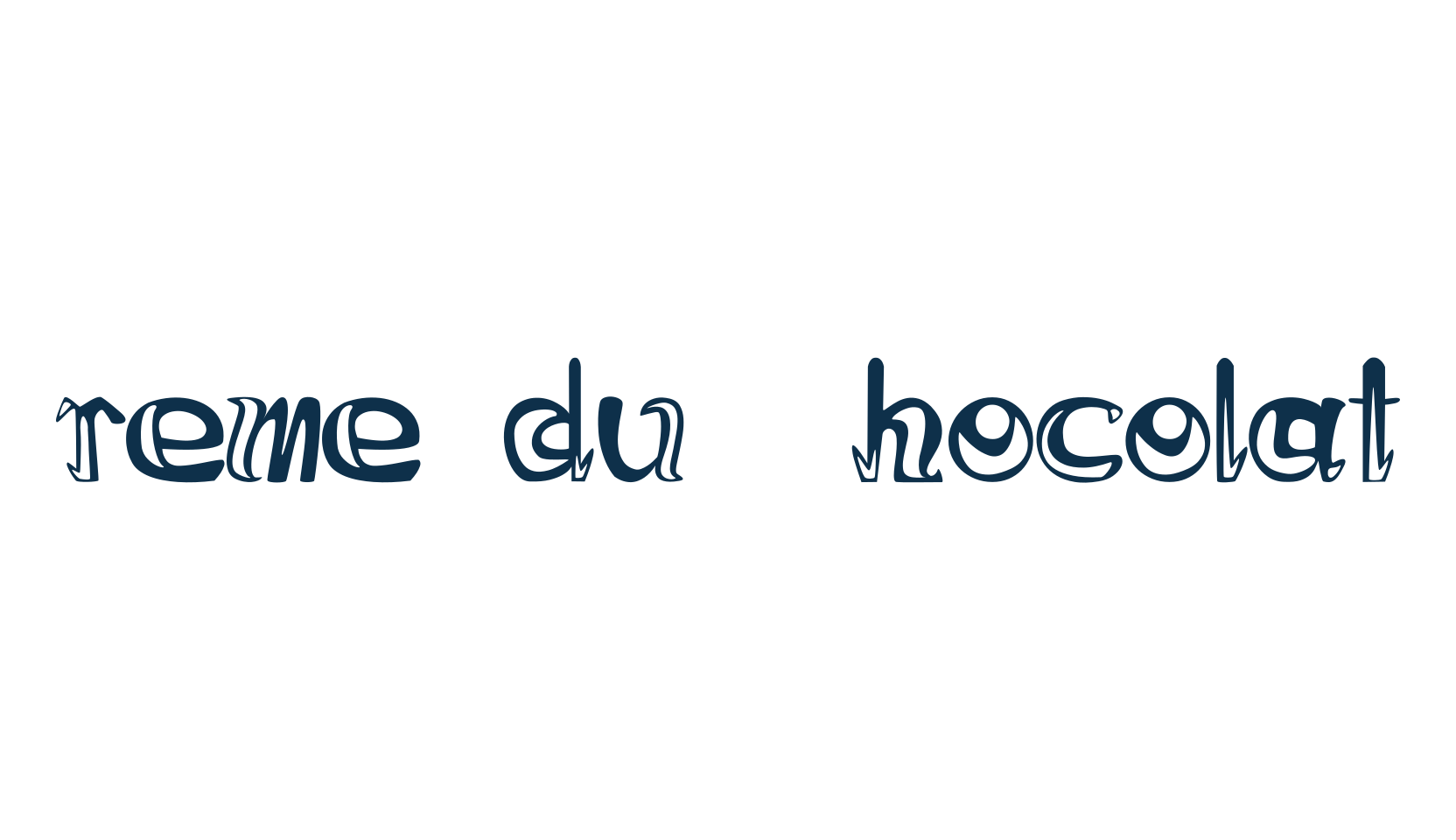 Creme du Chocolat, fancy various decorative font preview