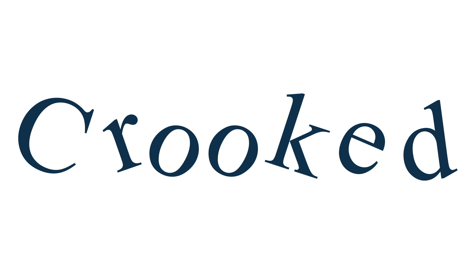 Crooked (crooked), distorted font preview