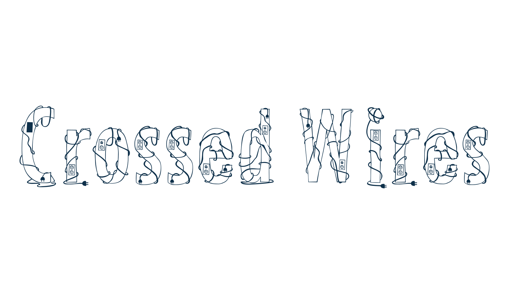 Crossed Wires, decorative font preview