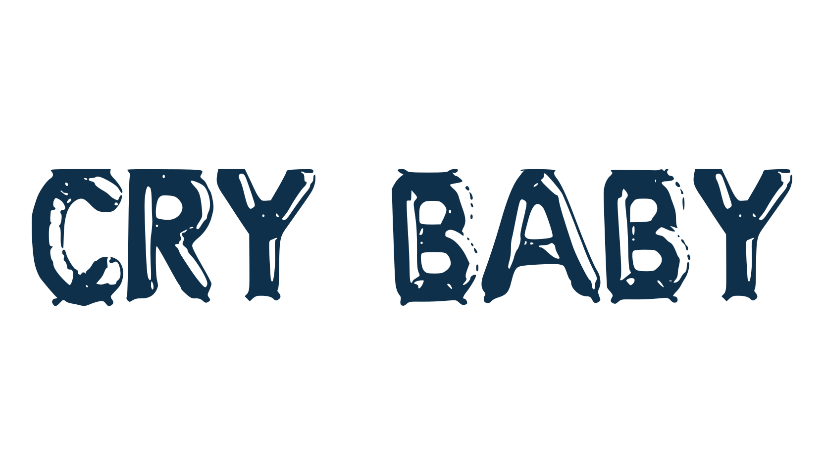 Cry Baby, fancy various decorative font preview