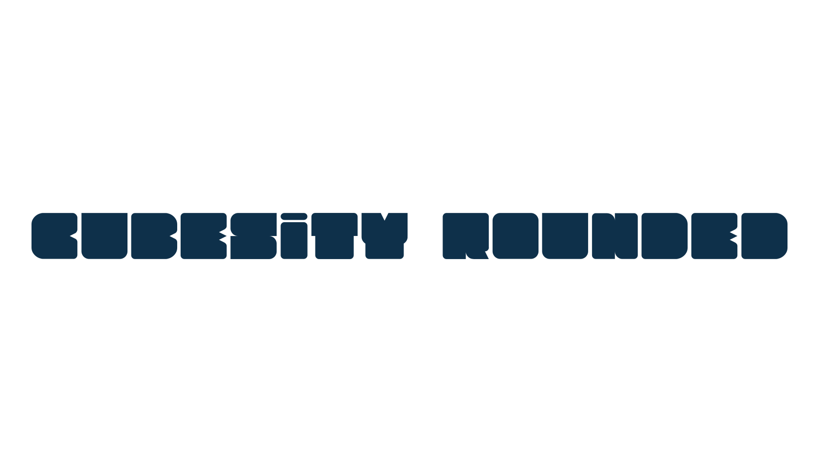 Cubesity Rounded, fancy various techno sci-fi font preview