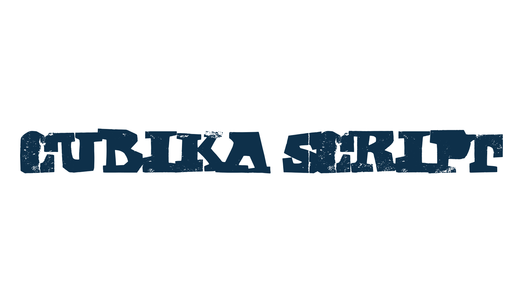 Cubika Script, eroded font preview