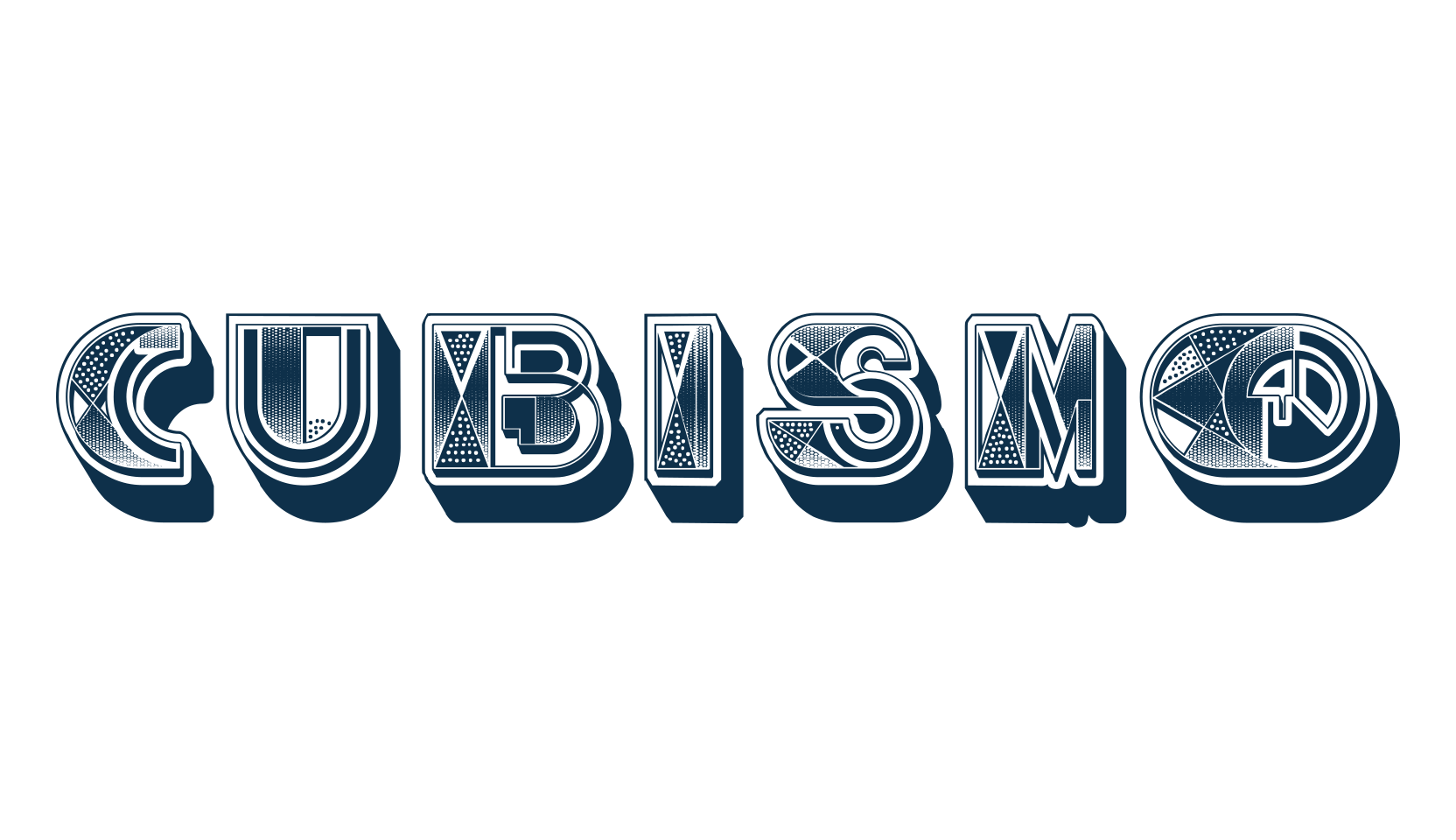 Cubismo, decorative font preview