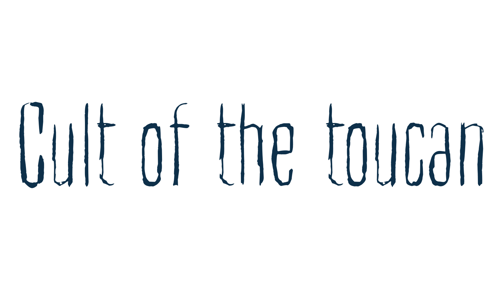 Cult of the toucan, fancy eroded decorative font preview