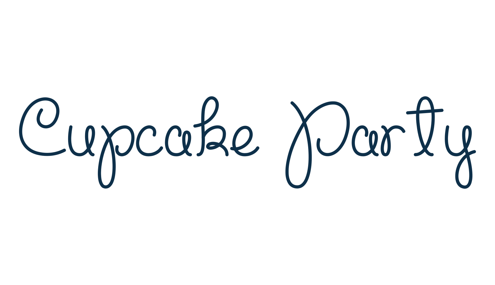 Cupcake Party, fancy various decorative script calligraphy font preview