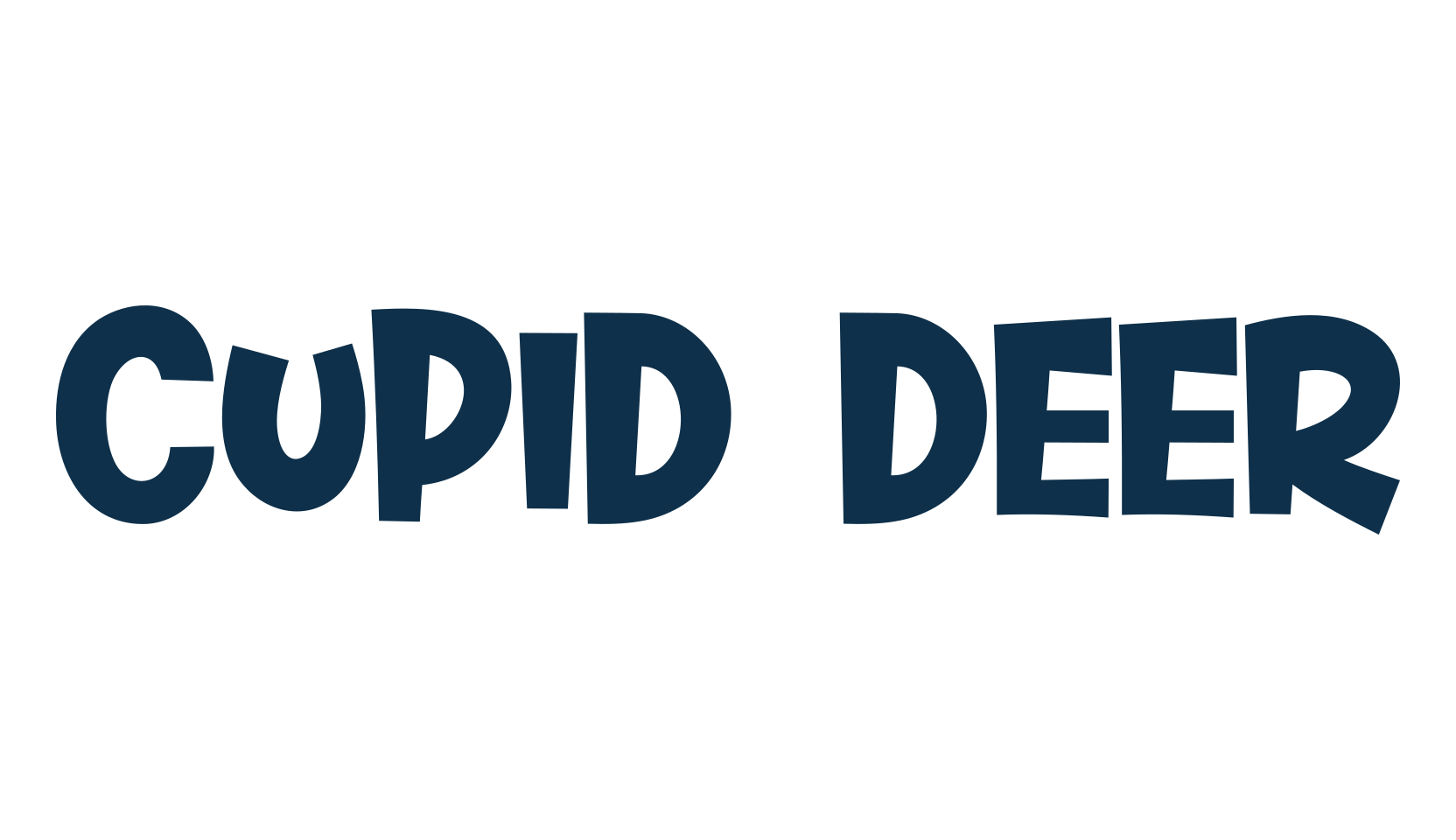 Cupid Deer, fancy cartoon decorative font preview