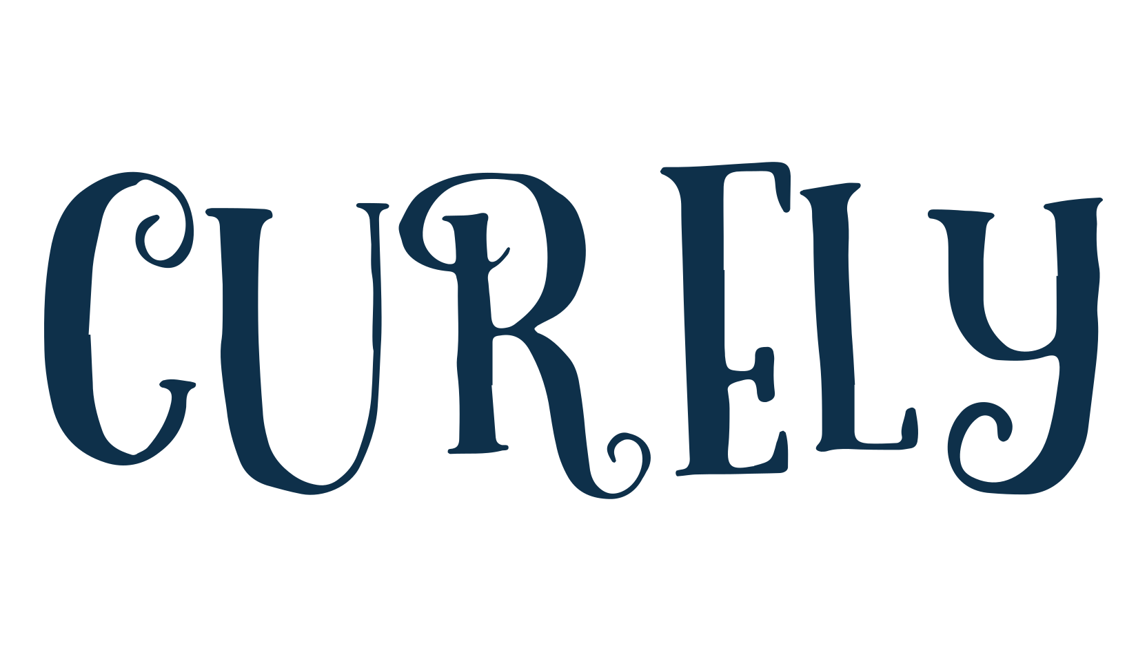 Curely, fancy curly decorative font preview