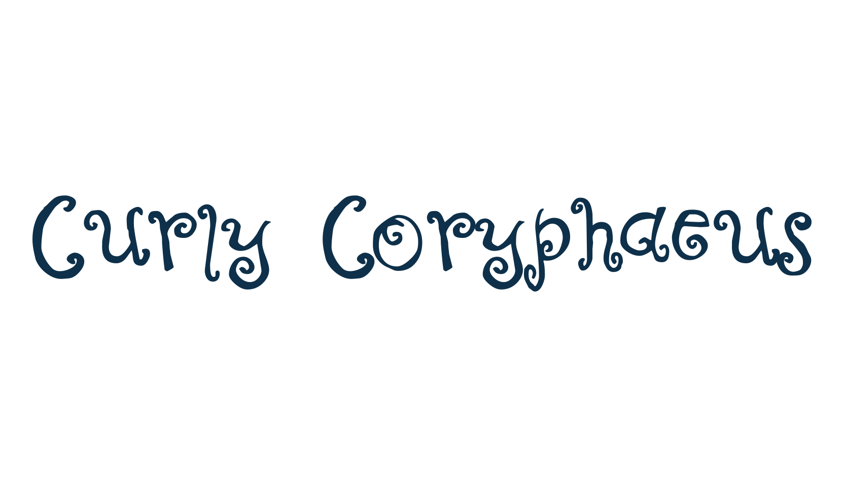 Curly Coryphaeus, curly font preview