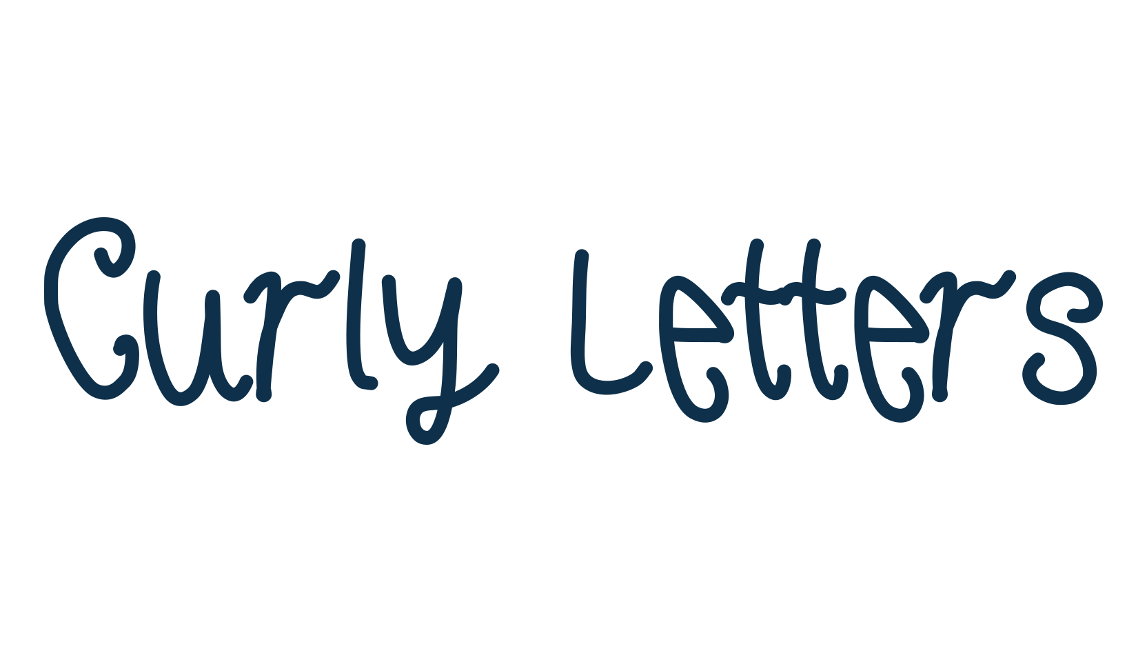 Curly Letters, script handwritten fancy decorative calligraphy font preview