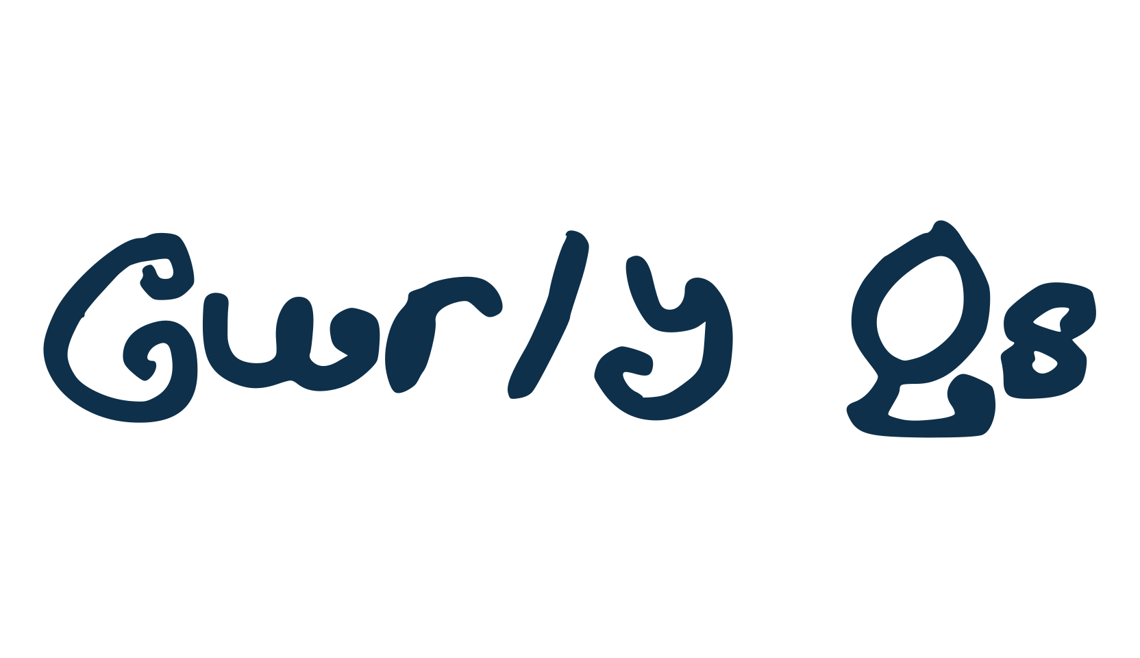 Curly Qs, fancy curly decorative font preview