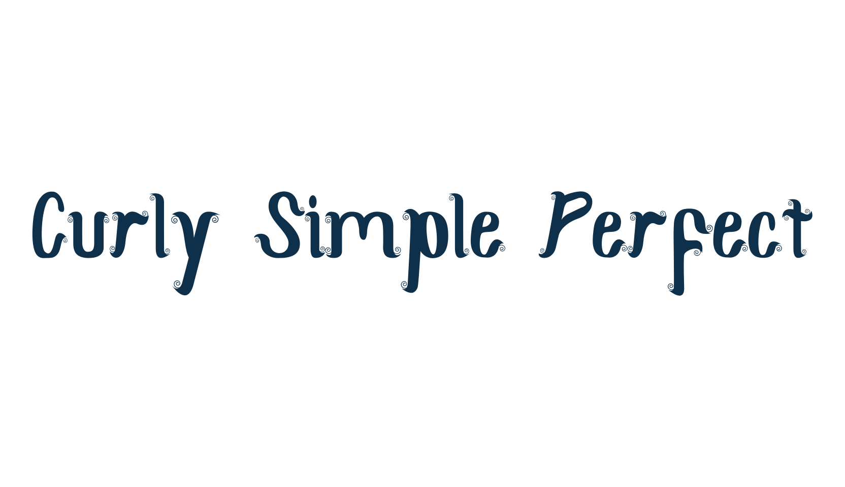 Curly Simple Perfect, fancy curly decorative font preview