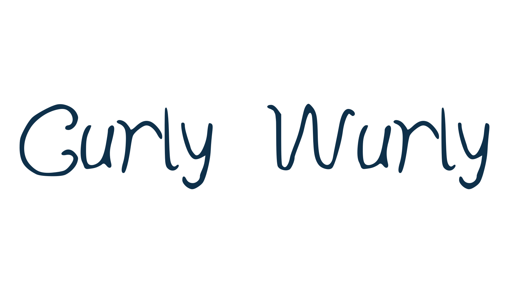 Curly Wurly, fancy curly decorative font preview