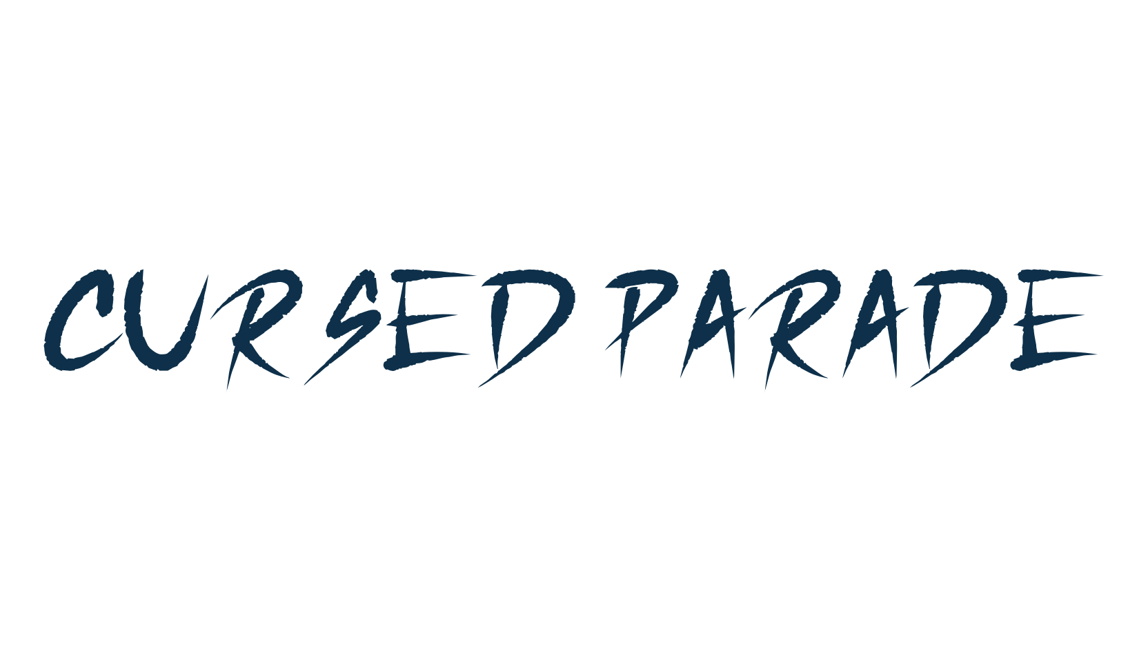 Cursed Parade, script brush fancy decorative calligraphy font preview