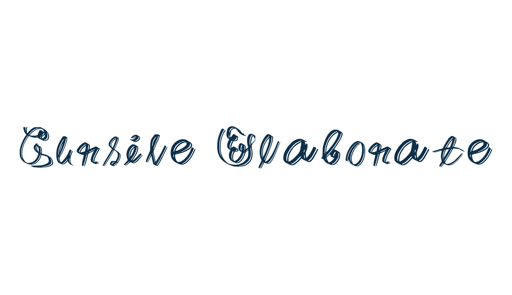 Cursive Elaborate, fancy decorative font preview