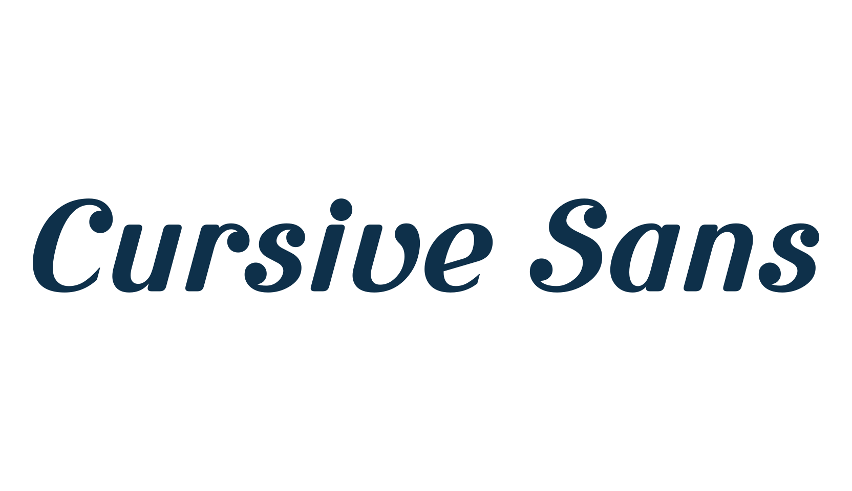 Cursive Sans, various font preview