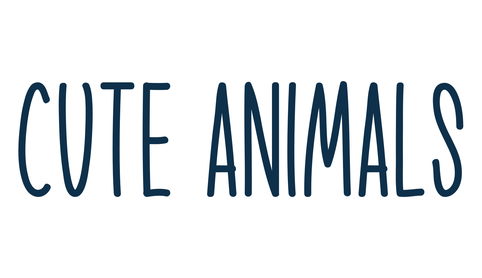Cute Animals, handwriting font preview