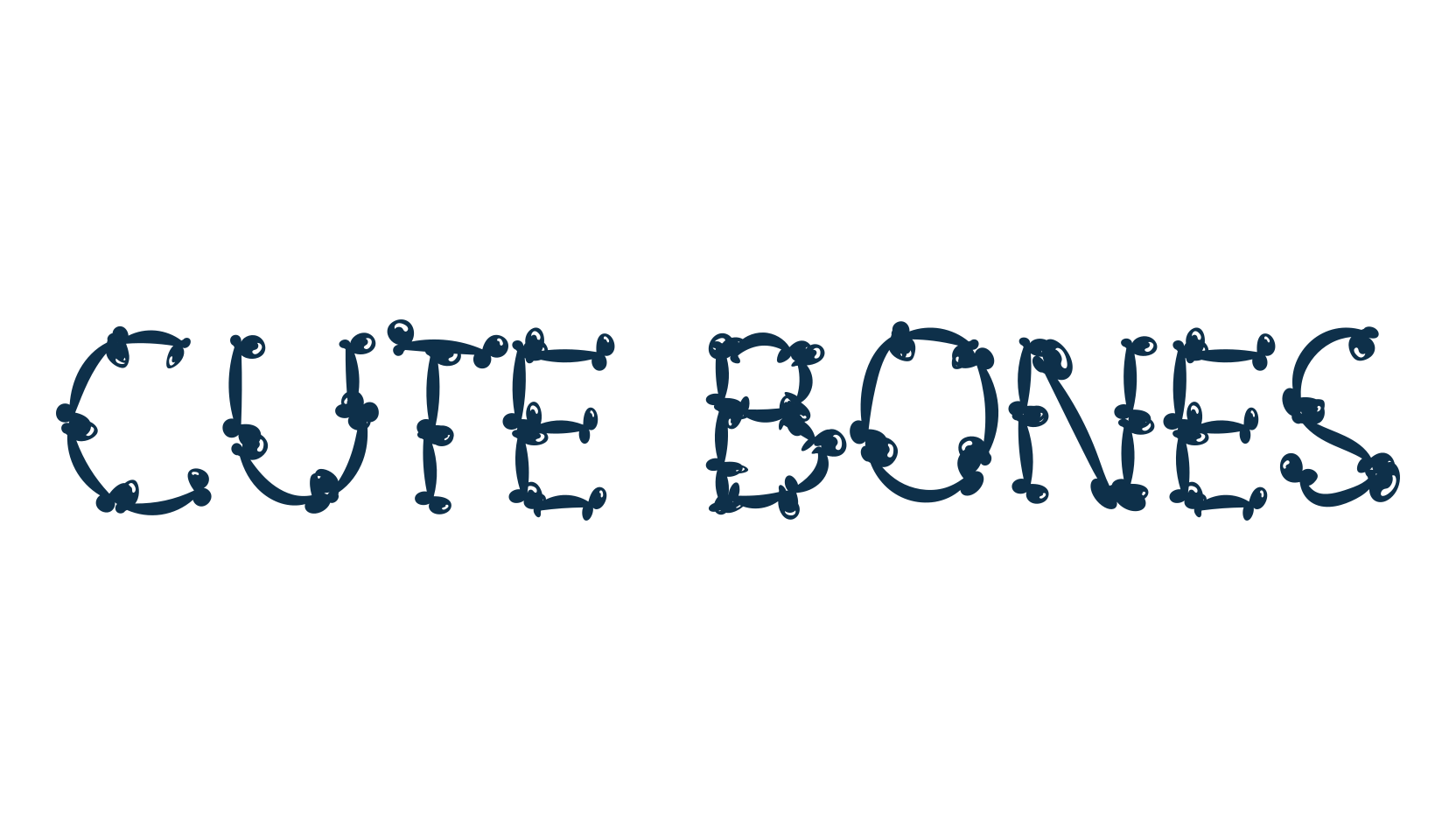 Cute Bones, fancy decorative font preview