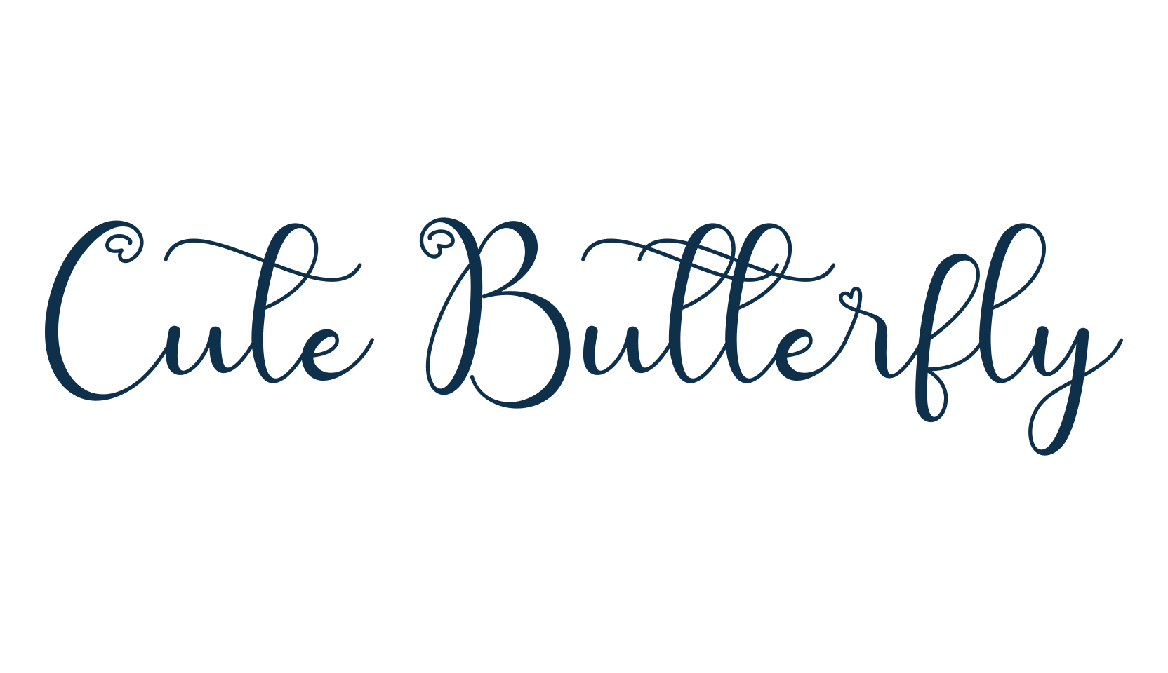 Cute Butterfly, calligraphy font preview