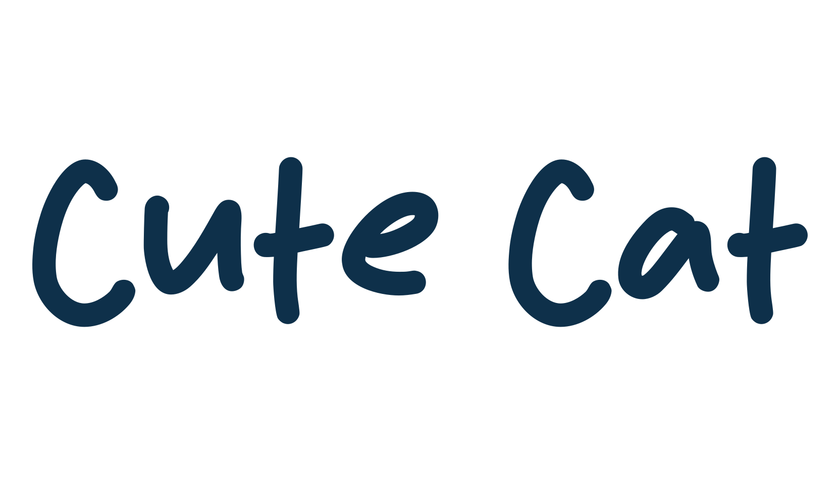 Cute Cat, handwriting font preview
