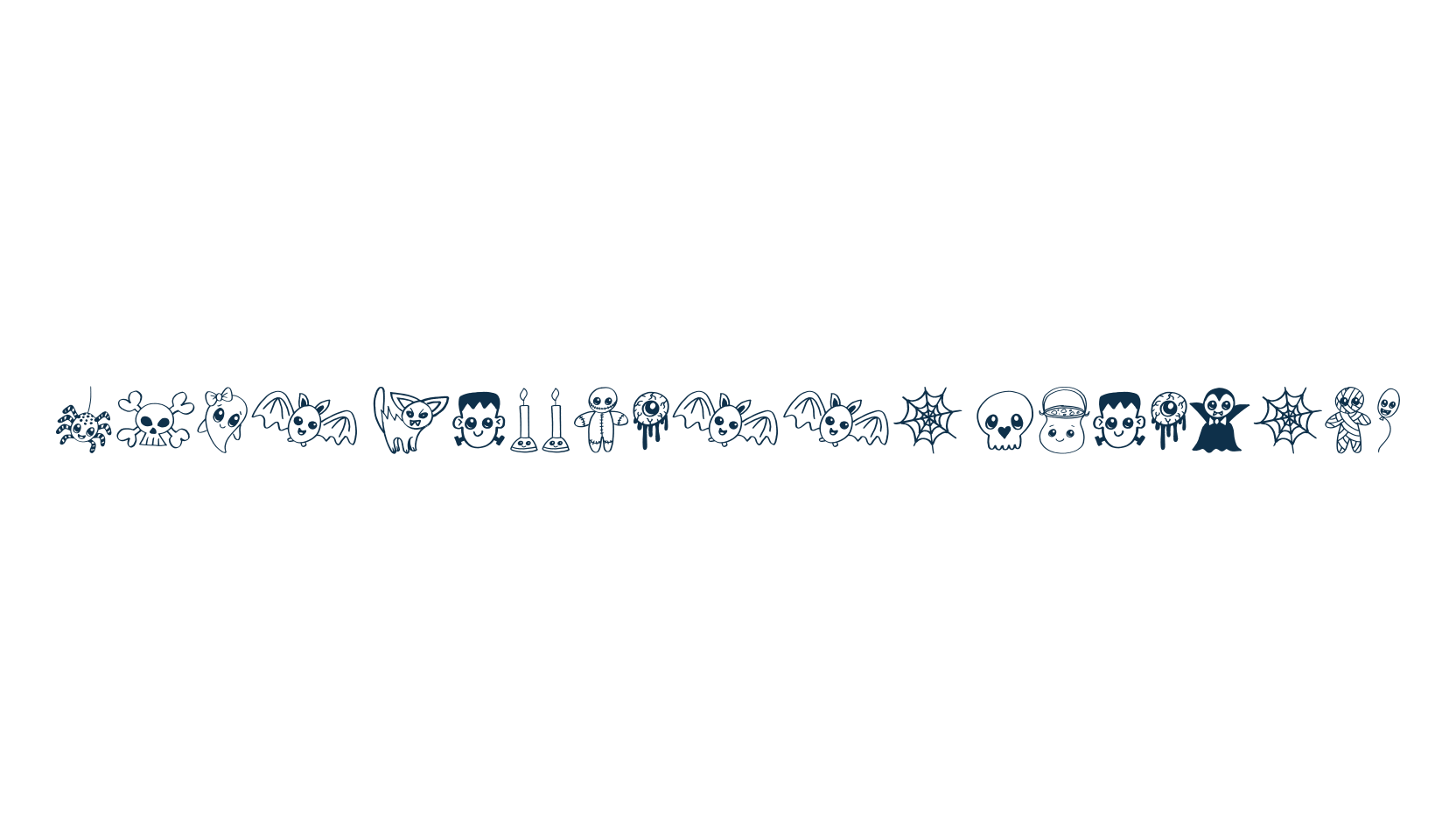 Cute Halloween Drawings, fancy decorative font preview